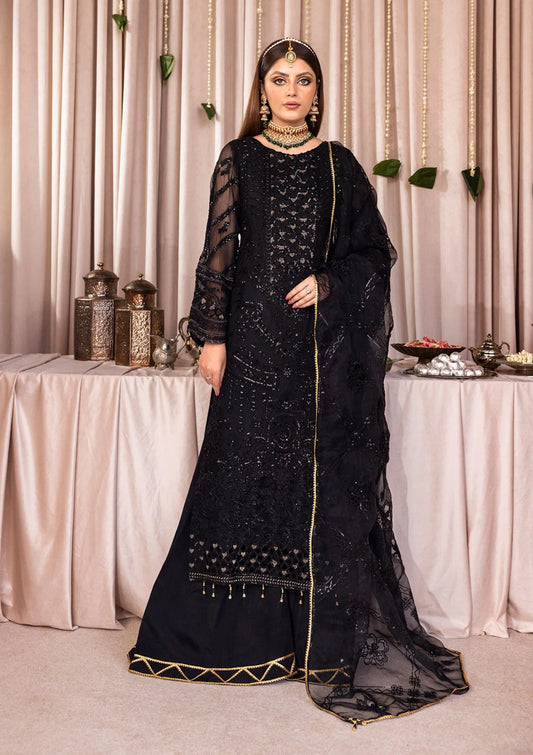 Emaan Adeel Romansiyaah Luxury Formals' 23 D-07 BLACK SWAN