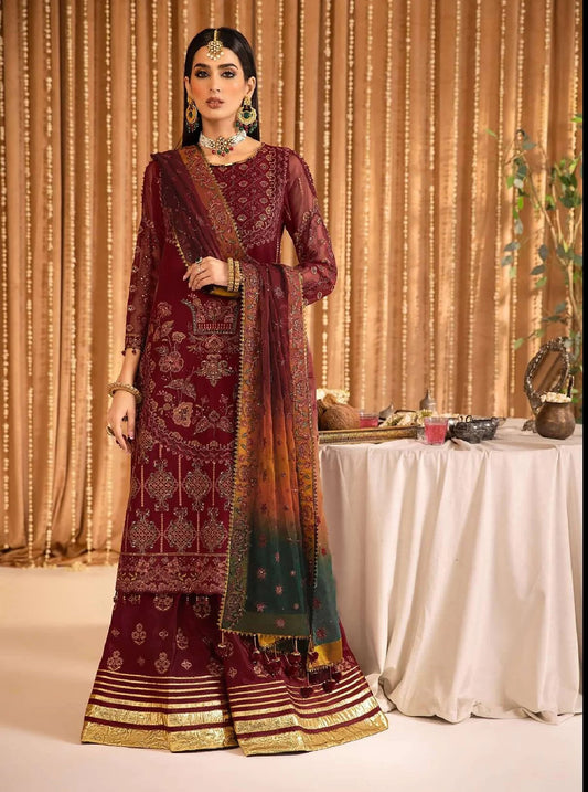 EMBROIDERED CHIFFON - MEHFIL E UROOS 1 ROHEEN 3PIECE