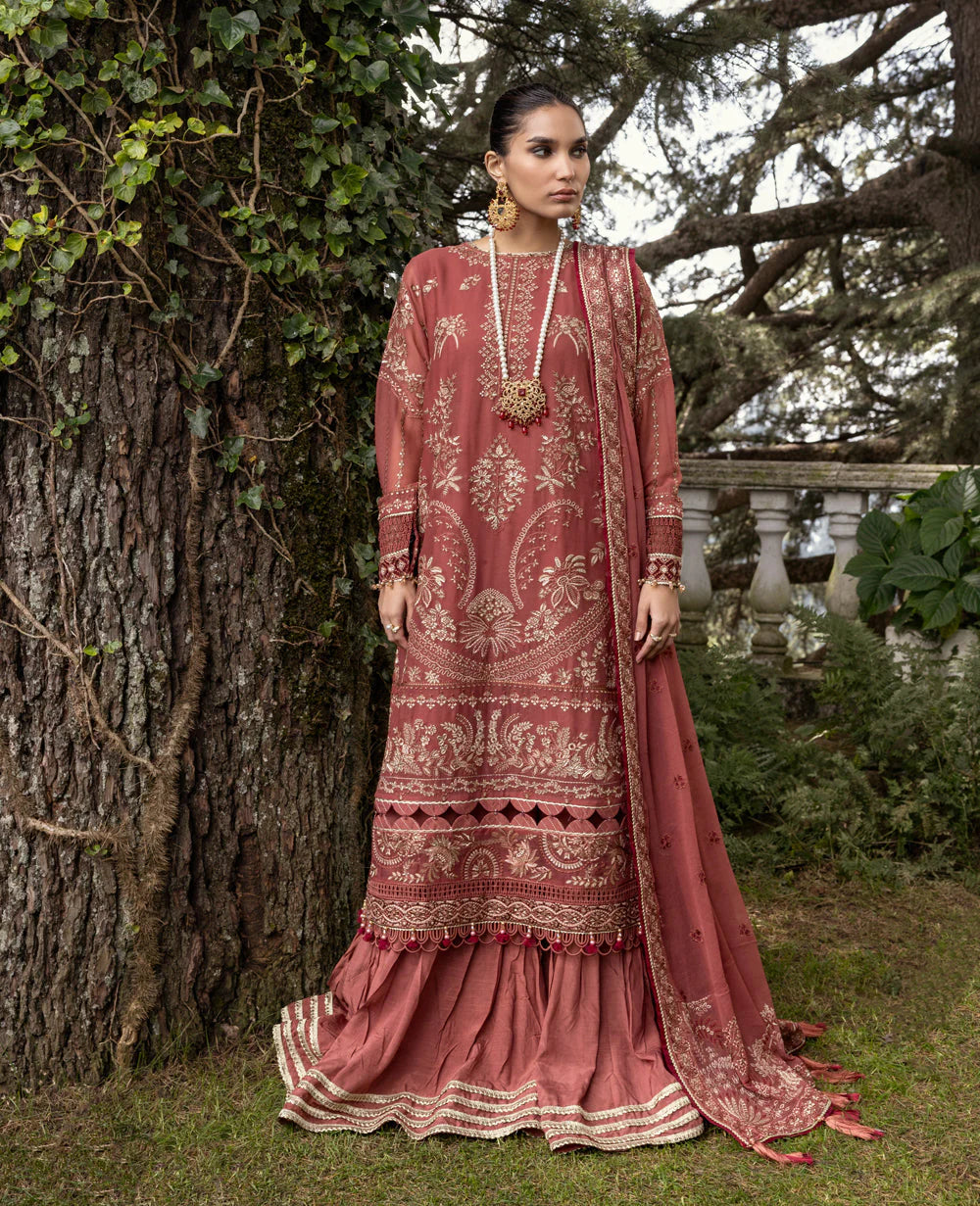 Zahra by Xenia Formals Embroidered Chiffon Unstitched 3Pc Suit D-06 ABHA