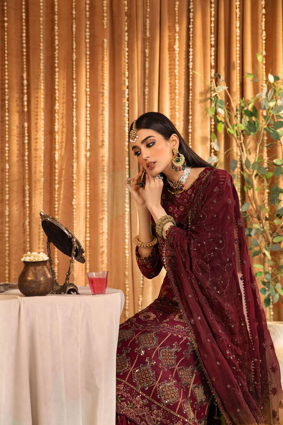 EMBROIDERED CHIFFON - MEHFIL E UROOS 1 ROHEEN 3PIECE