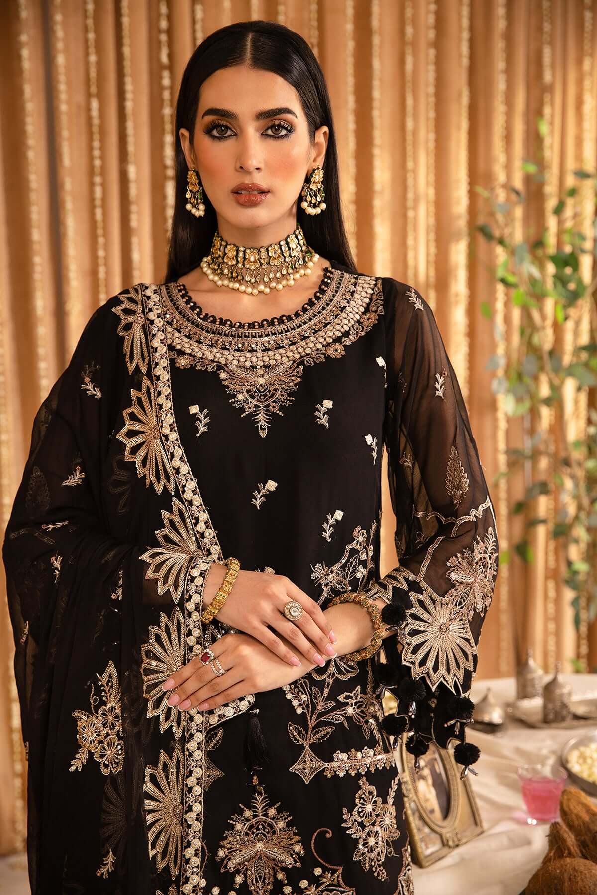 EMBROIDERED CHIFFON - MEHFIL E UROOS 5 YESRA 3PIECE