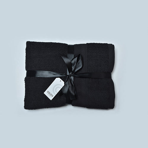Classic Bath Towel 27x54 Inches Black Gift Pack