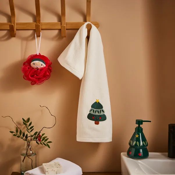 Christmas Tree Embroidered Towel