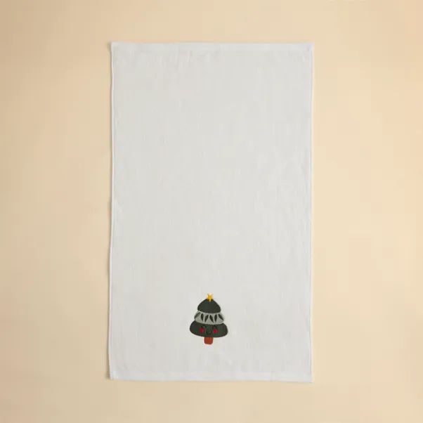 Christmas Tree Embroidered Towel