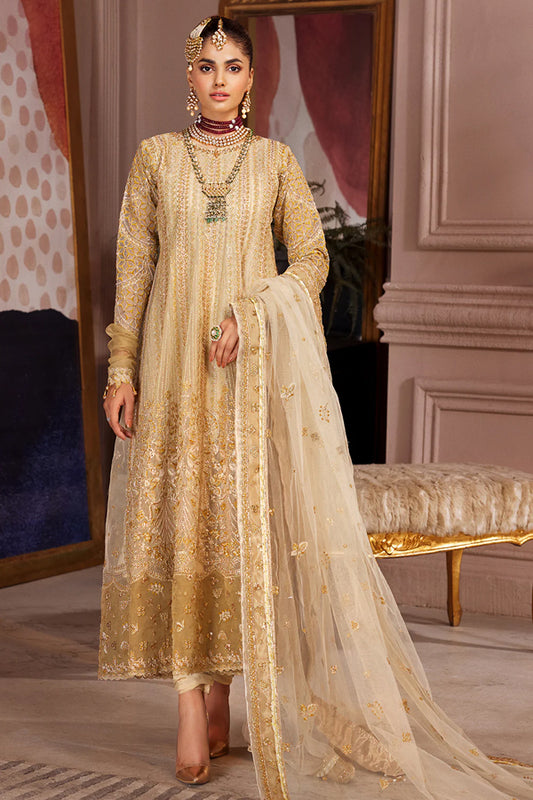 EMBROIDERED - PARTY WEAR GOLDEN 3 PCS