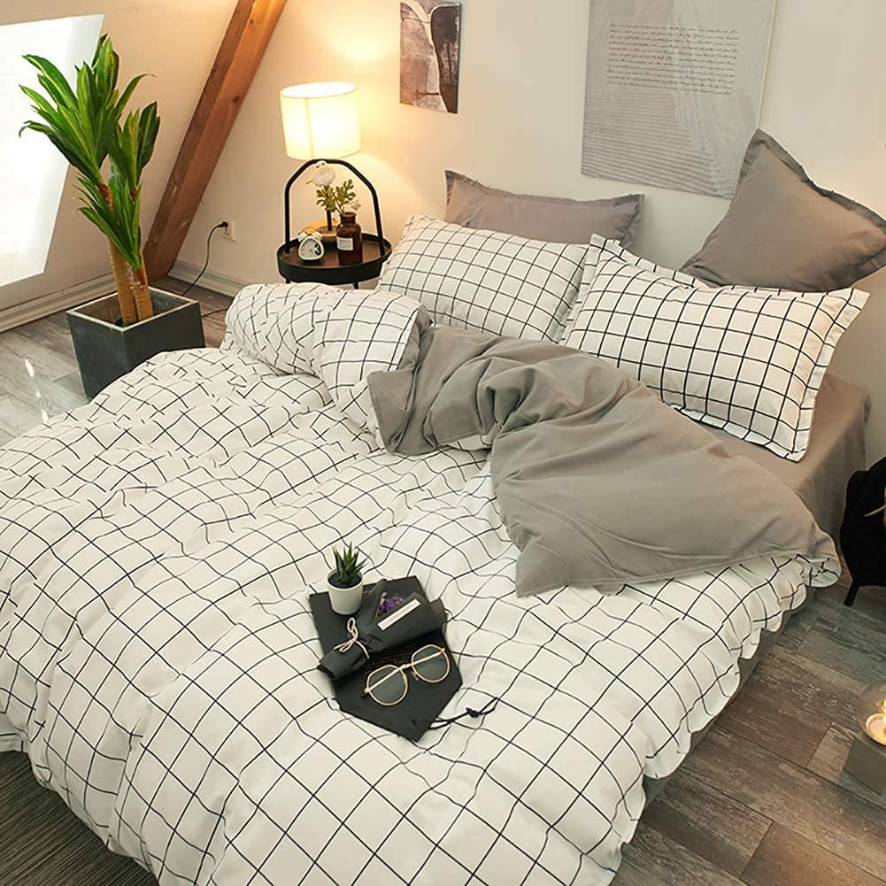 6 Pcs Duvet Cover Bed Set T200 Percale Inspire - D# 202128 White