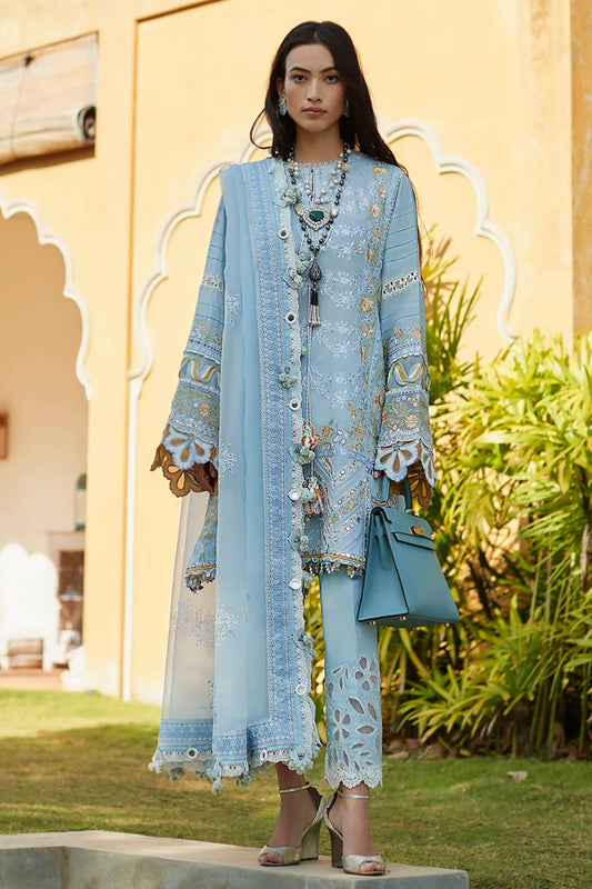 EMBROIDERED - ICE BLUE LAWN 3 PCS