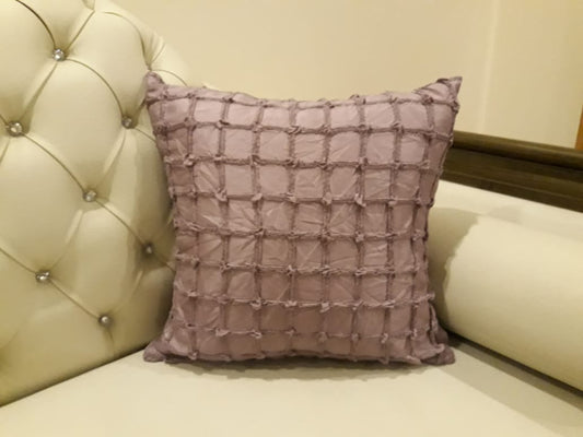 Pink Pintuck Decorative Cushion 18 x 18 Inches with Filling (Pair)