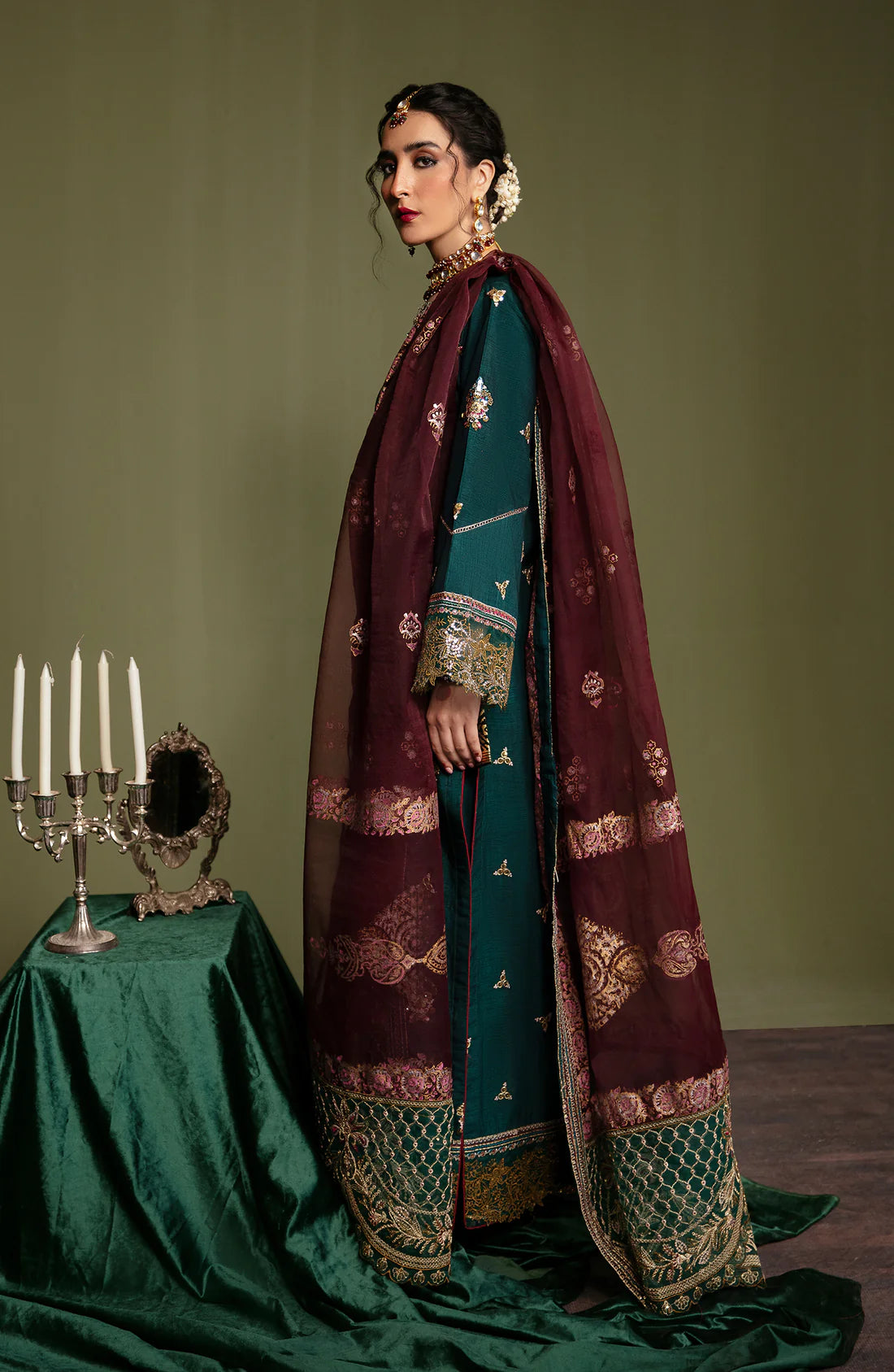 Emaan Adeel Embroidered Silk 3 piece suit NR 05 RIWAYAT