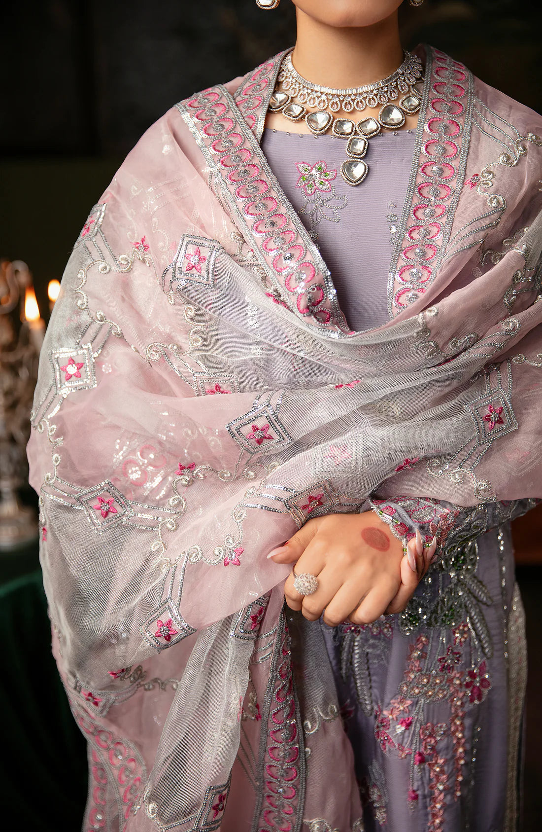 Emaan Adeel Embroidered Silk 3 piece suit NR 06 BANO
