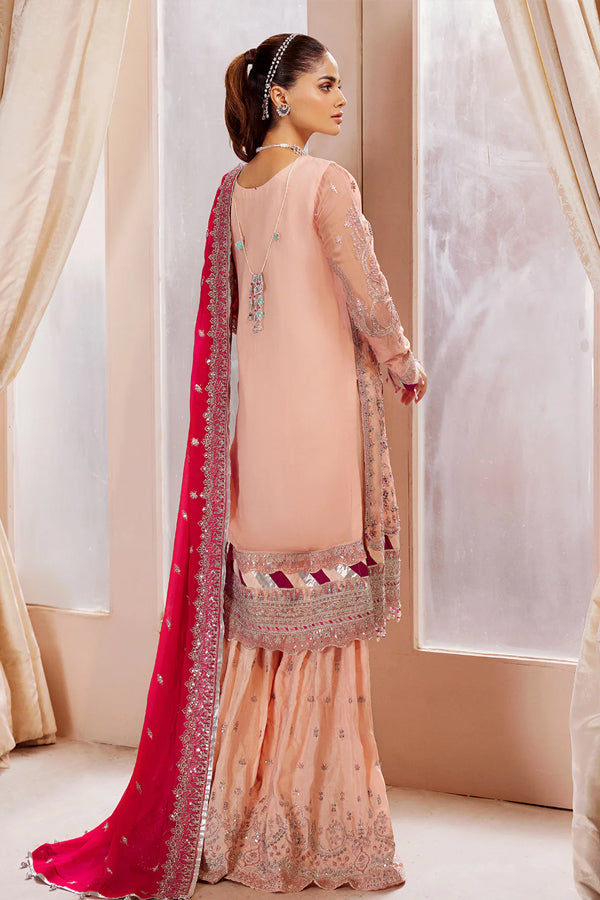 EMBROIDERED - PARTY WEAR PINK 3 PCS