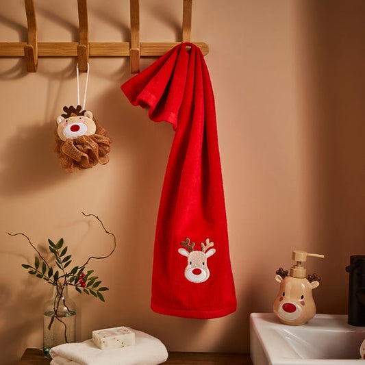 Reindeer Embroidered Towel