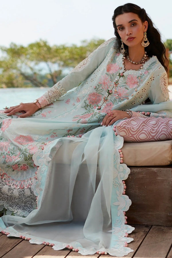 EMBROIDERED - SKY LAWN 3 PCS