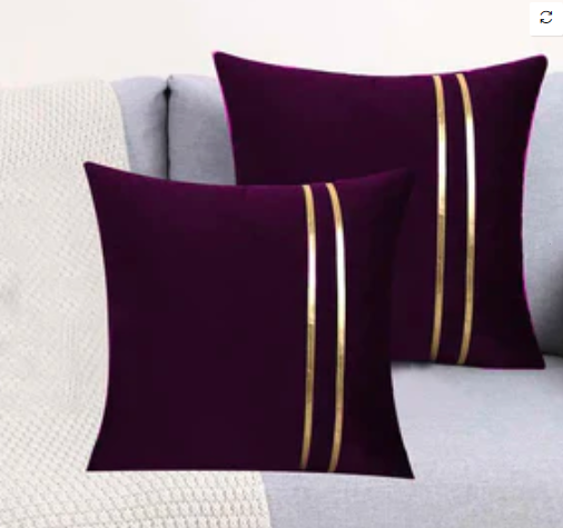 Velvet Decorative Sofa Cushion Cover (Pair)