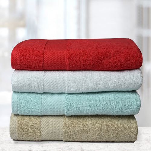 Khas Combed Bath Towel 27 x 54 Inches Red