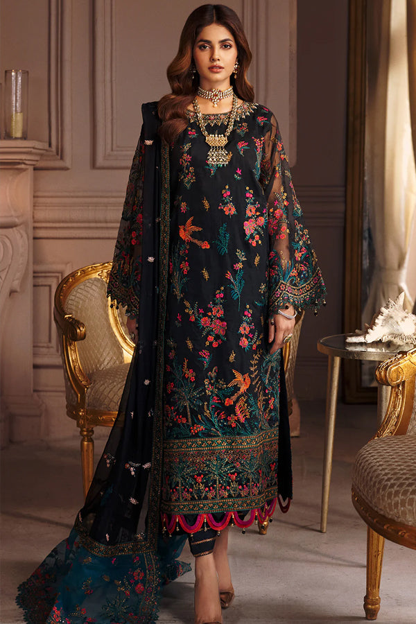 EMBROIDERED - PARTY WEAR BLACK 3 PCS