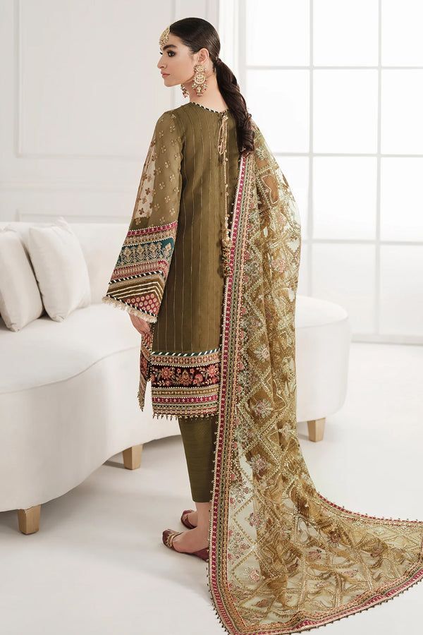 EMBROIDERED - BROWN SHIFFON 3 PCS SUITE