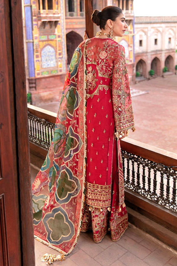 EMBROIDERED - WEDDING RED GHARARA