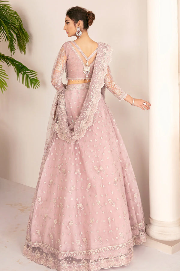 EMBROIDERED - PINK NET LEHENGA 3 PCS